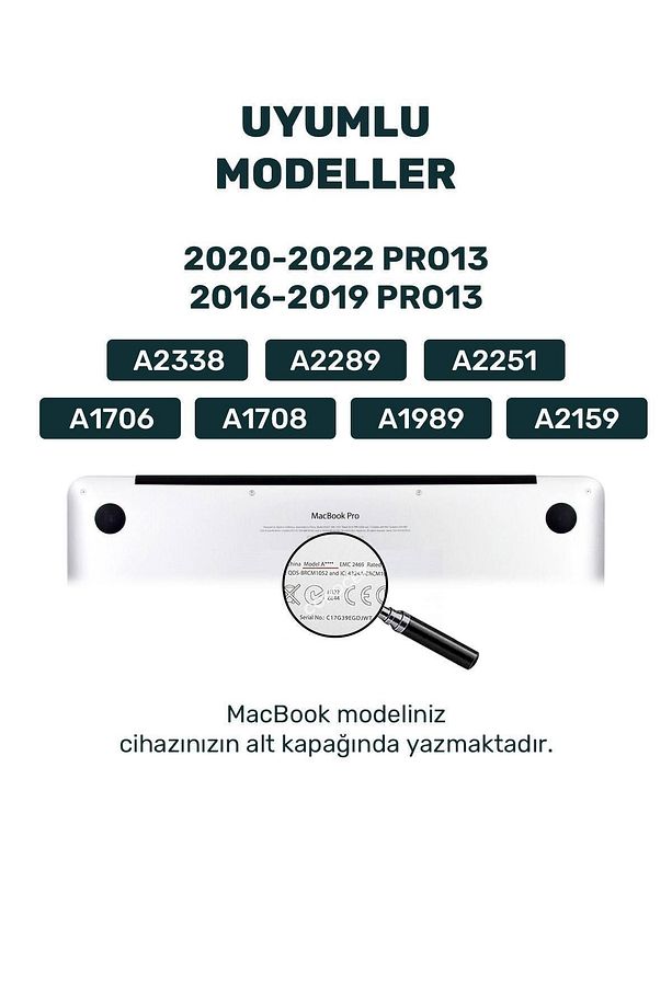 MacBook Pro 13 M1 M2 (2020-2022) Uyumlu Kılıf – A2251 A2289 A2338 Koruyucu Kapak Kılıf - 4