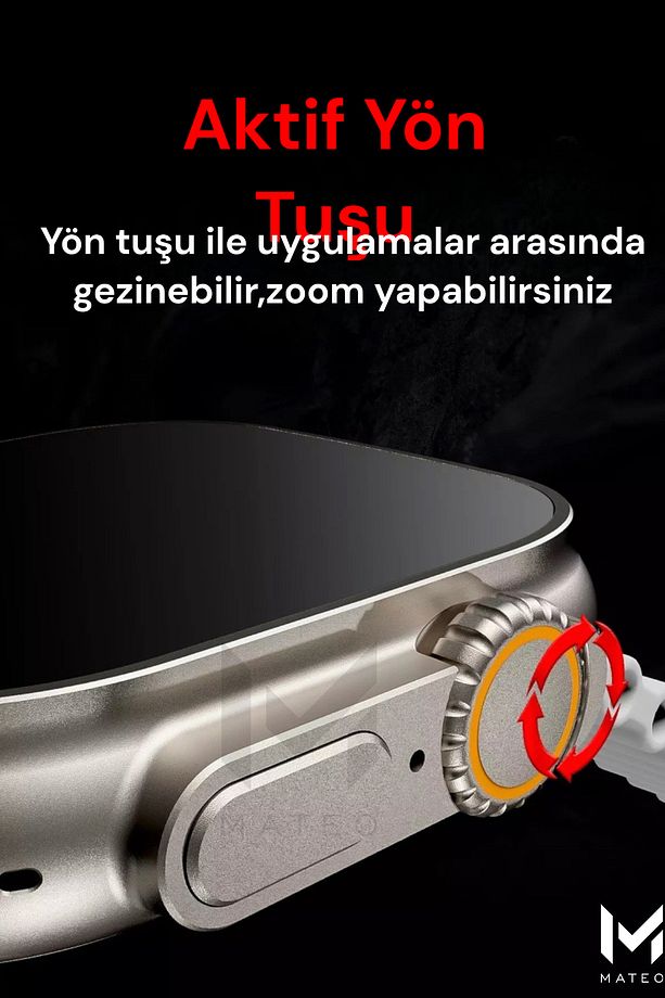Akıllı Saat Watch 8 T900 Ultra 2s 2.3inch Arama+Ultra Pods Max Dokunmatik Bluetooth Kulaklık 2li Set - 5