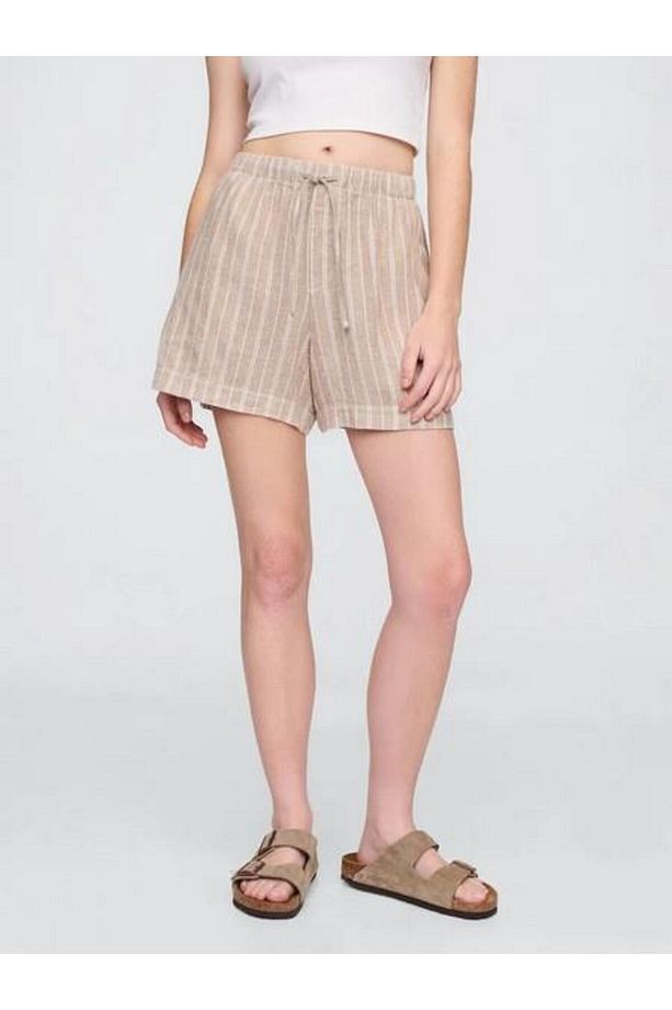 713422002 V-Linen 4 In Easy Po Stripe Kadın Şort - 7