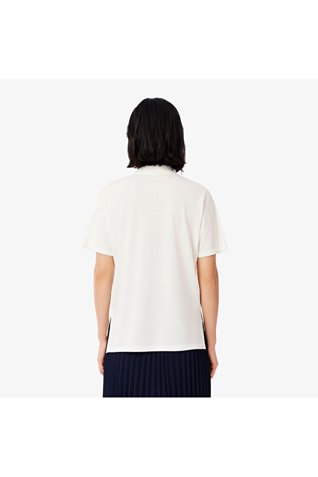 Kadın Relaxed Fit Polo Yaka Krem Polo - 3