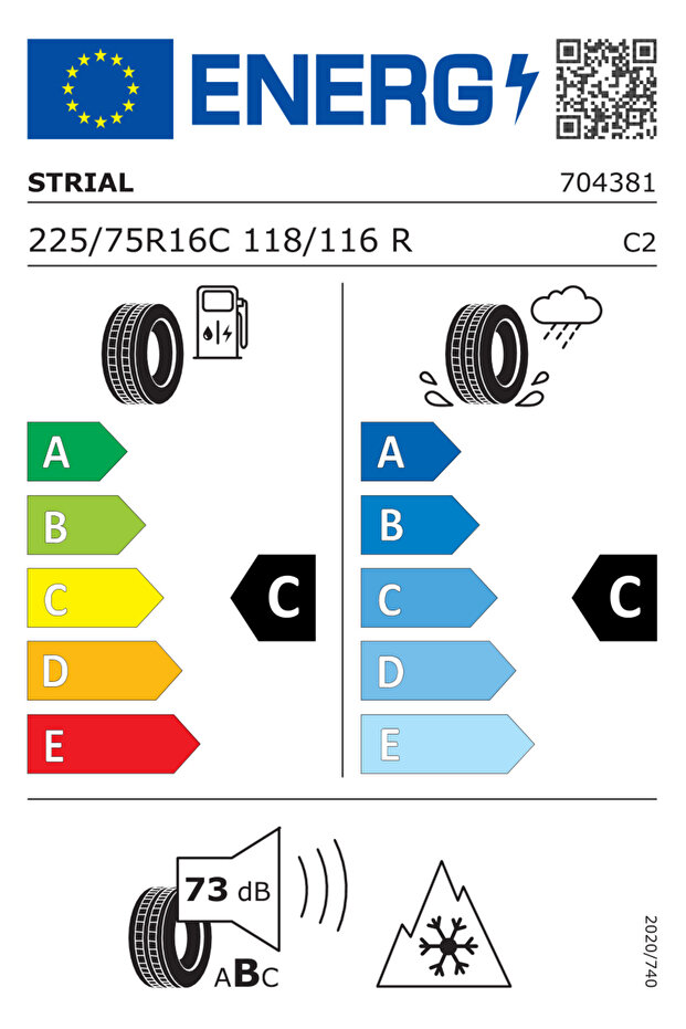 225/75 R16C 118/116R 201 Hafif Ticari Kış Lastiği (2024 Üretim) - 2