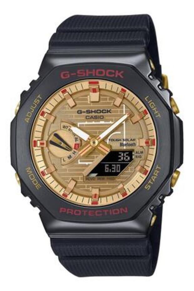 ساعة G-SHOCK RUI HACHIMURA SIGNATURE موديل للرجال، تناظرية/رقمية، رابط هاتف ذكي - GBM-2100RH-1ADR - 1