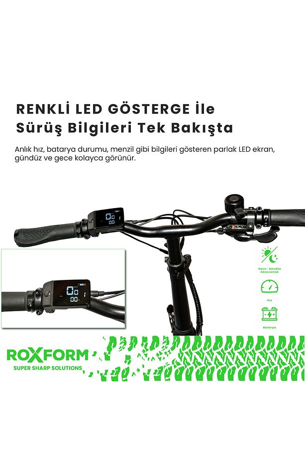 R-200 PRO Elektrikli Katlanabilir Bisiklet 10AH Shimano Altus Hidrolik Fren Şehir Bisikleti - 6