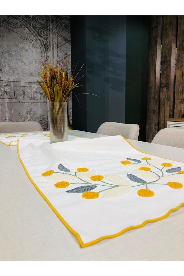 Punch Nakışlı Runner & Amerikan Servisi & Masa Örtüsü & Sehpa Örtüsü 40*130 Cm, Duck Kumaş - 2