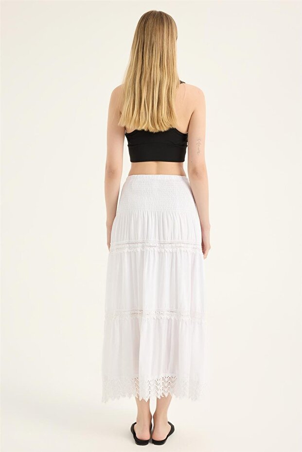 Dantel Şeritli Etek - 5