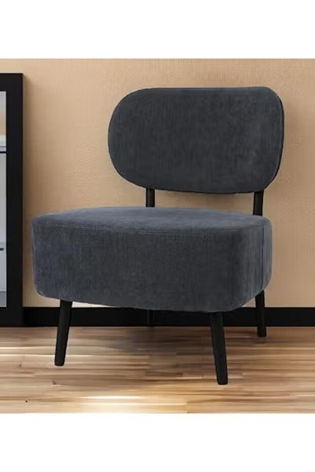 كرسي طعام مريح باللون الرمادي - 1