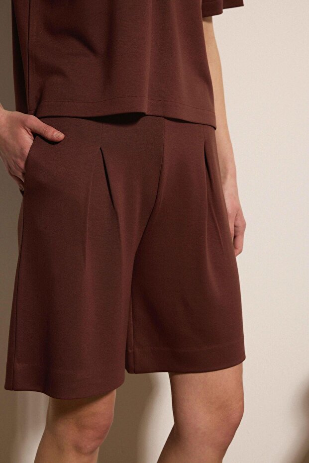 Dökümlü İnterlok Bermuda Şort - 2