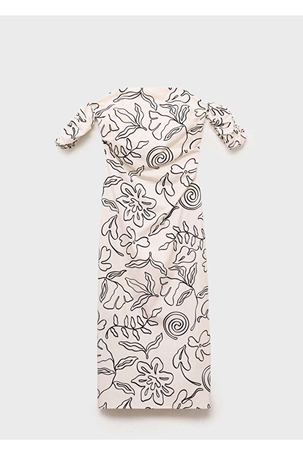 Çiçekli straplez elbise - 3