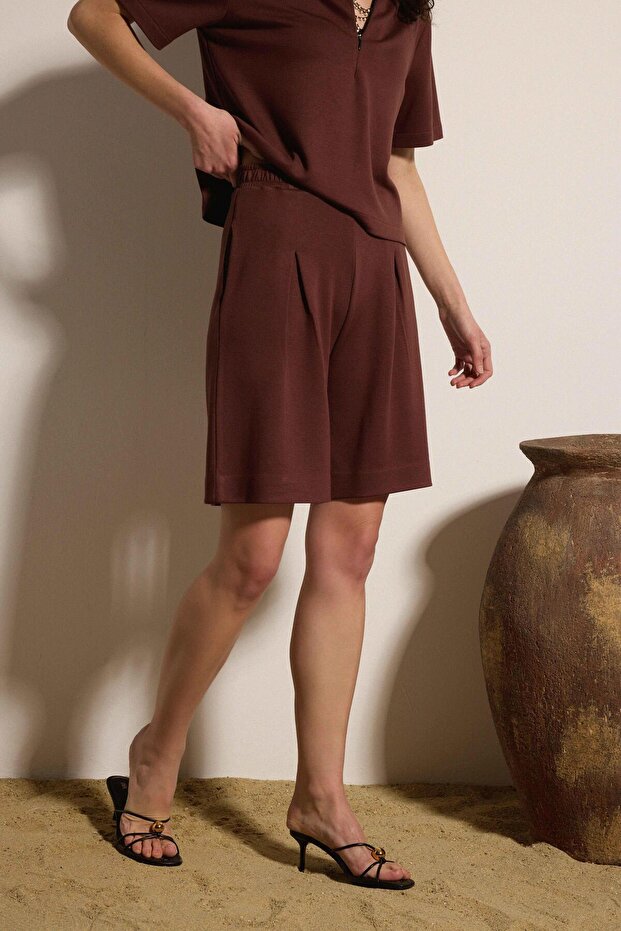 Dökümlü İnterlok Bermuda Şort - 3