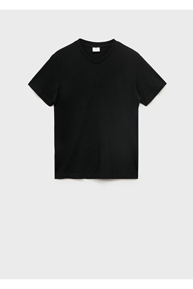 V yakalı tişört - 3