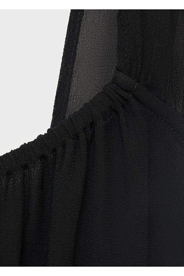 Büzgü yakalı elbise - 5