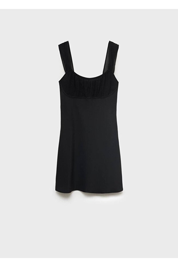 Büzgü yakalı elbise - 3