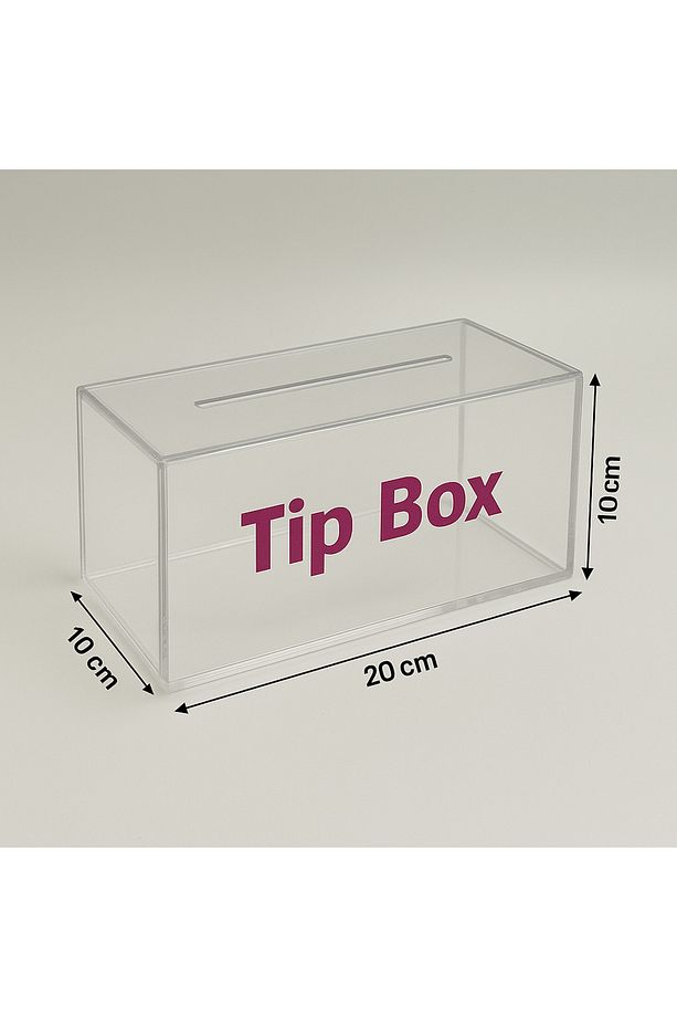 Tip Box, Şeffaf Pleksi Tip Box. Tip Box Kutusu. Kumbara - 1