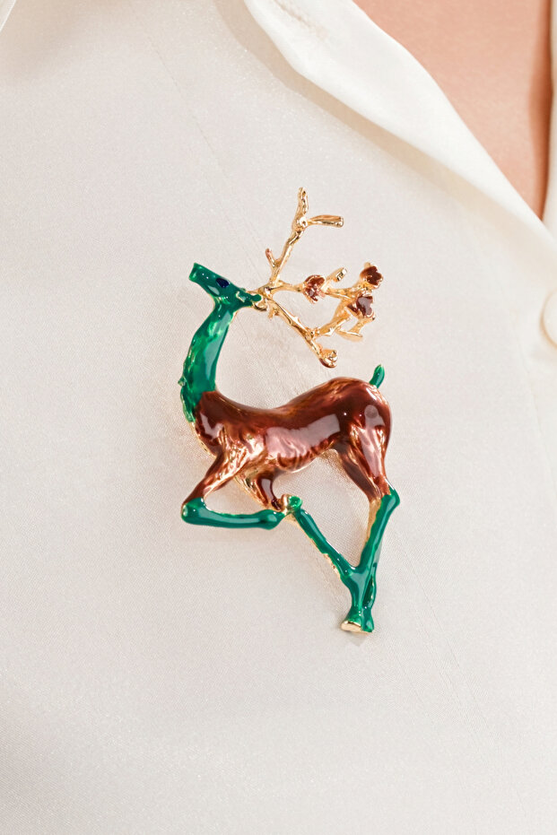 Renkli Geyik Broş - 3