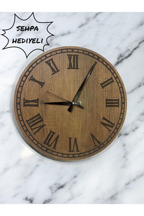 Dekoratif Ahşap Duvar Saati - 1