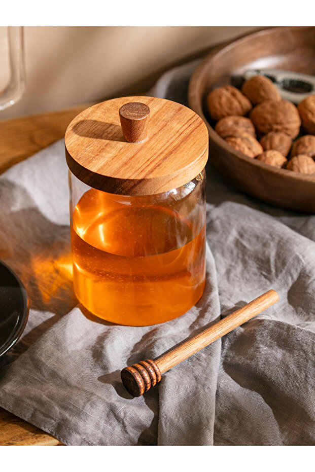 Colorless Glass Honey Jar 650 ml