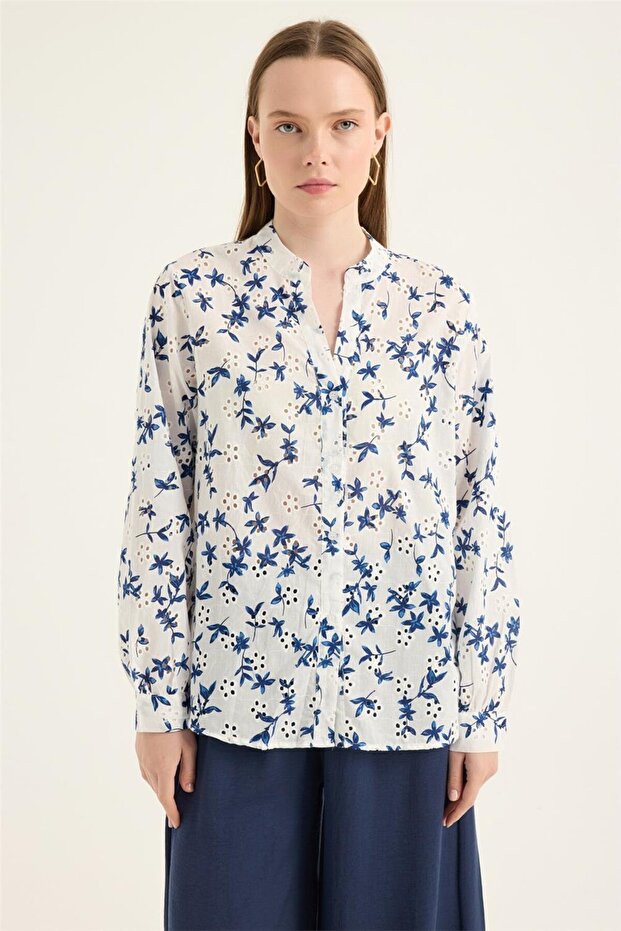 Çiçek Dalı Gömlek - 1