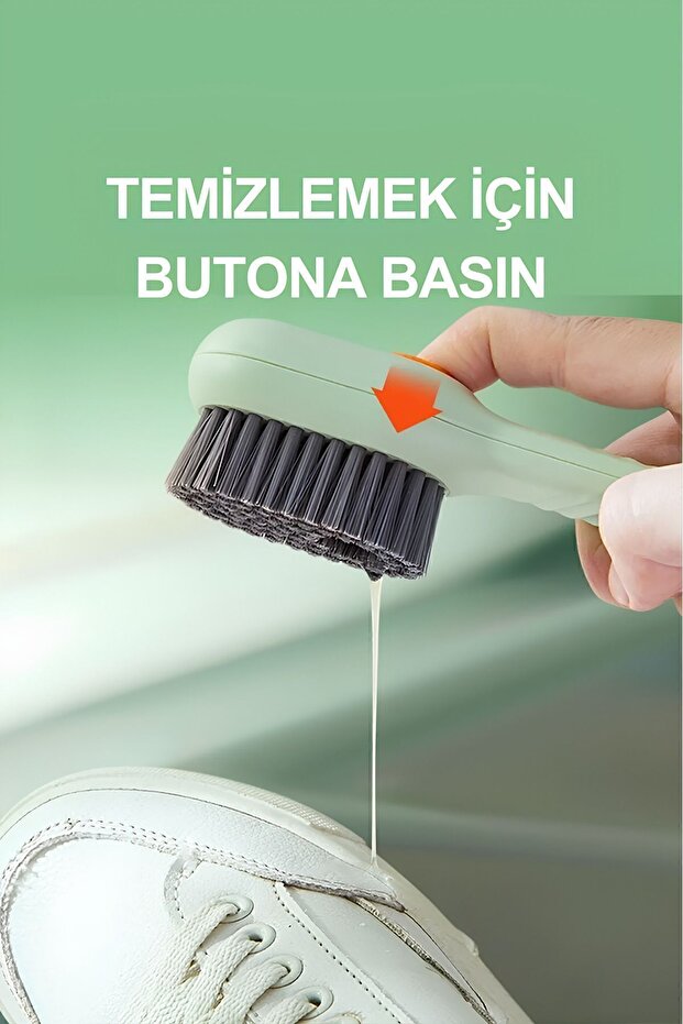 2 adet Çok Amaçlı Deterjan Hazneli Pratik Ayakkabı Bot Temizleme Yıkama Fırçası - 3