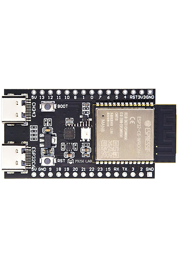 ESP32-C6 DevKit Wifi 6 ve Bluetooth 5 Modül Geliştirme Kartı ESP32-C6-WROOM-1 32 Bit 160Mhz 8 Mbyte - 1