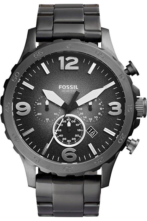 Nate Men's Watch with Oversized Chronograph Watch Dial and Stainless Steel or Leather Band