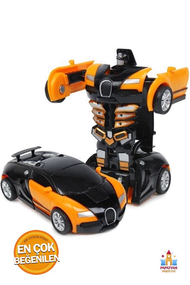 Robot Araba Oyuncak | Bugatti Araç Figürü, Otomatik Dönüşüm Sistemi - 1