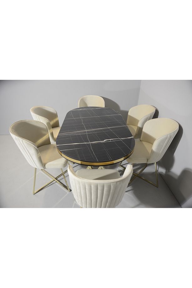 SALON VE MUTFAK YEMEK MASASI TAKIMI 90X170 ( MASA VE 6 SANDALYE ) - 4