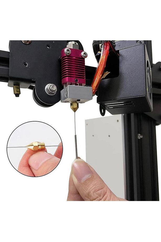 0.4mm Nozül Temizleme İğnesi 10 Adet 3D Yazıcı Nozzle Printer Crelity Ender 3 Ender 3 Pro Ender 3 V2 - 3