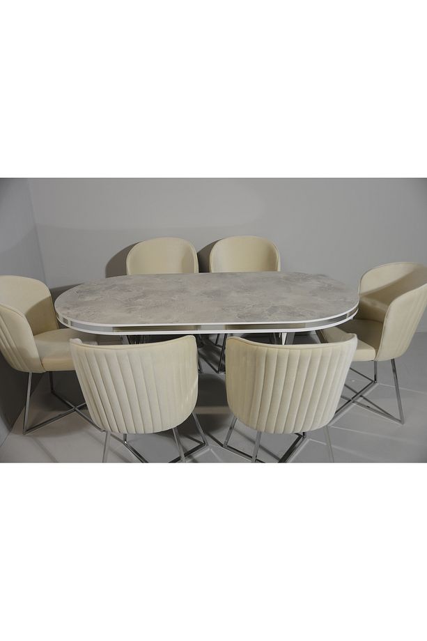SALON VE MUTFAK YEMEK MASASI TAKIMI 90X170 ( MASA VE 6 SANDALYE ) - 5