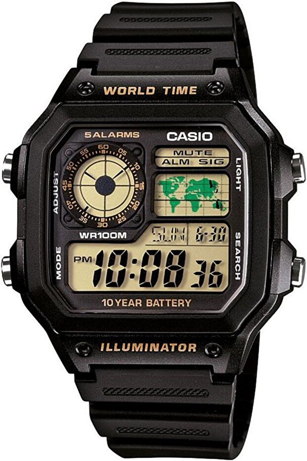 Casio ساعة يد رقمية للرجال Ae-1200wh-1bvd