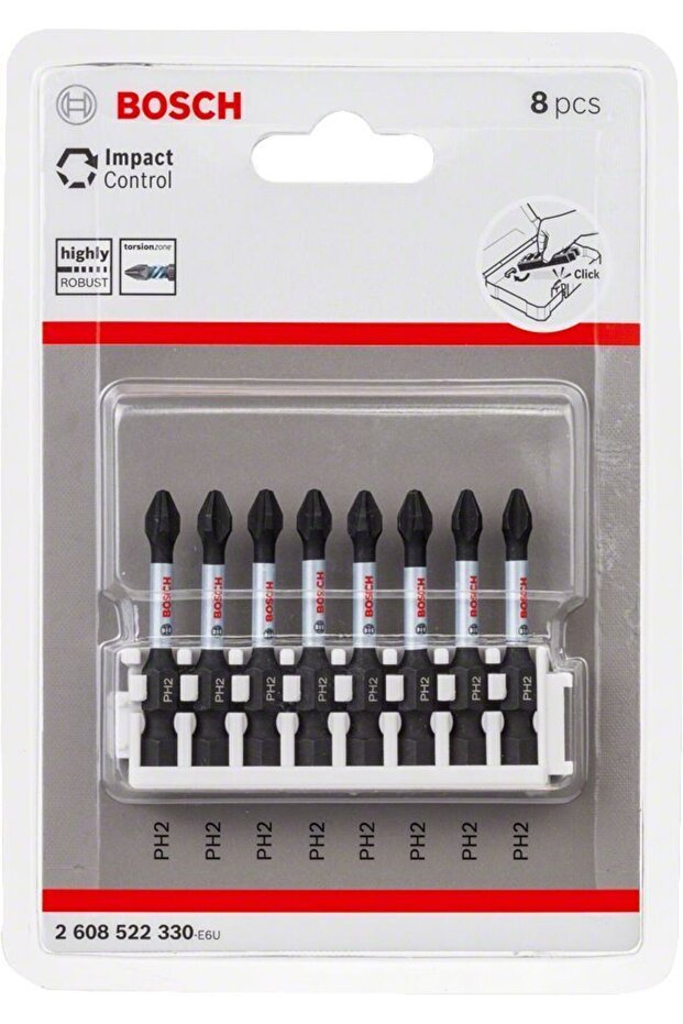 Impact Control Vidalama Uç Ph2 50mm 8 Parça
