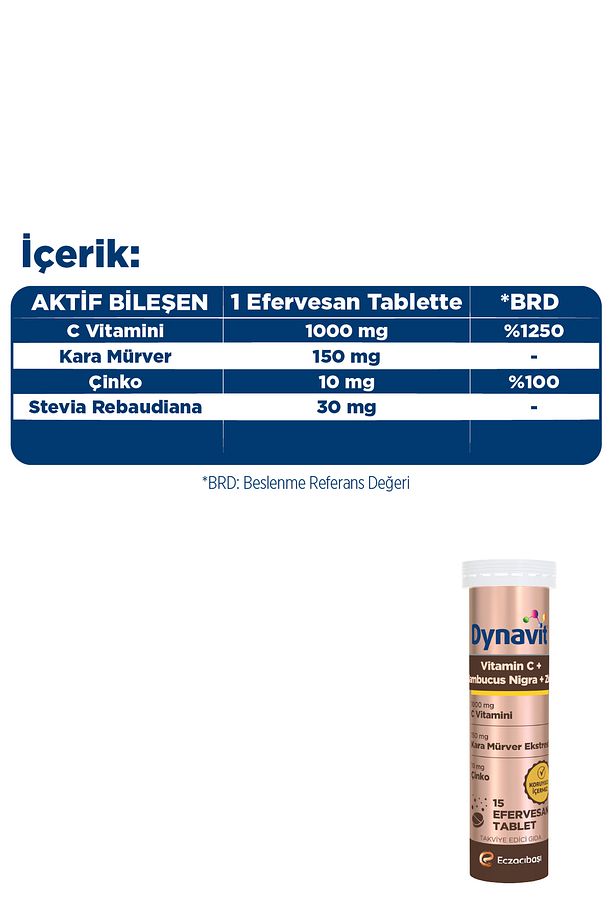 C Vitamini, Sambucus Nigra ve Çinko 15 Efervesan Tablet - 2'li Avantajlı Paket - 5
