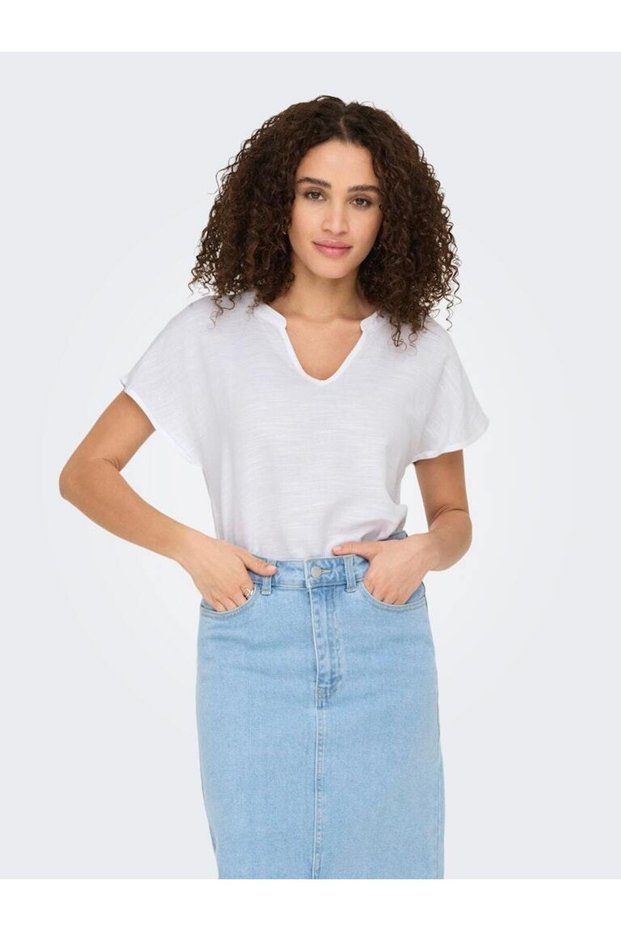 JDYCAYA LION LINEN S/S TOP WVN DIA