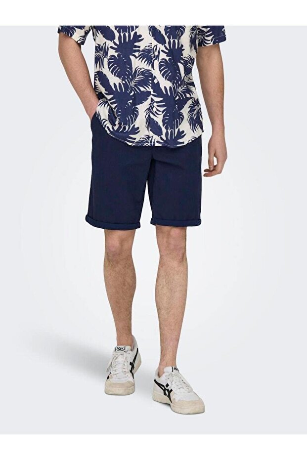 Male woven shorts cotton