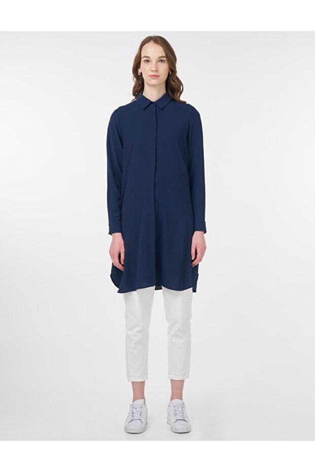 Patı Gizli Basic Tunik Lacivert - 3