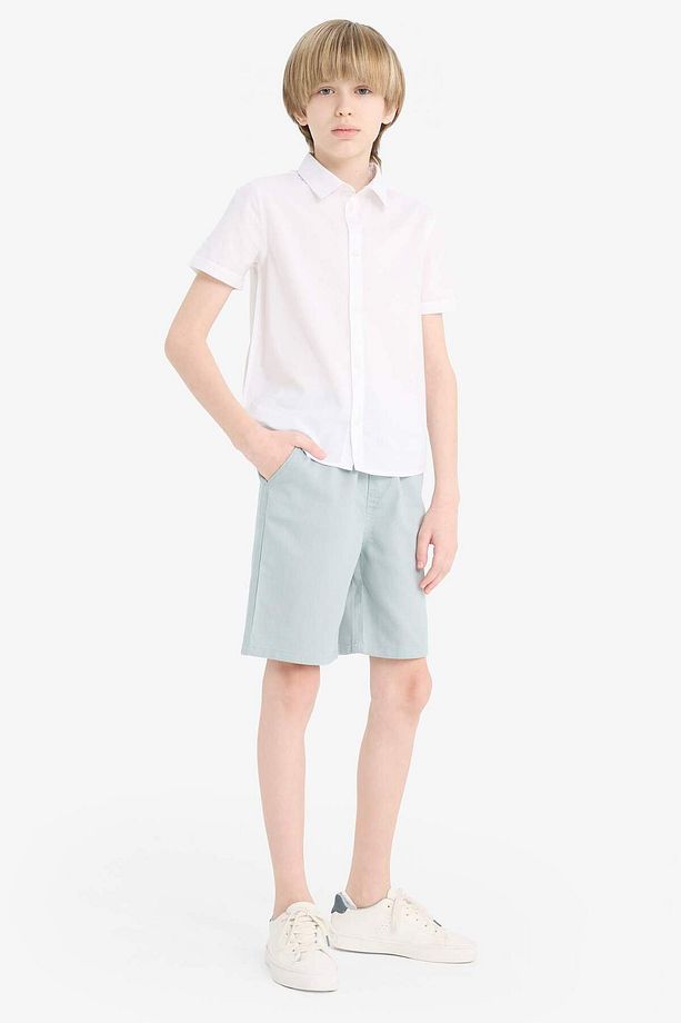 Erkek Çocuk Beli Lastikli Gabardin Şort E6677A825HS - 4