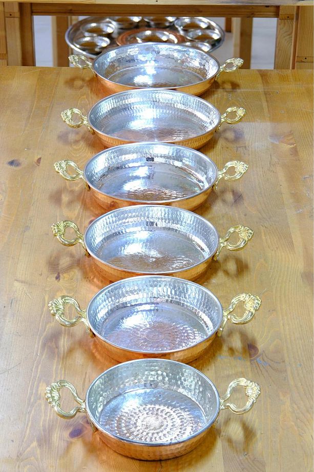 Kalın Bakır Sahan Yumurta Tava Kuymak Menemen Tava 20 Cm - 4