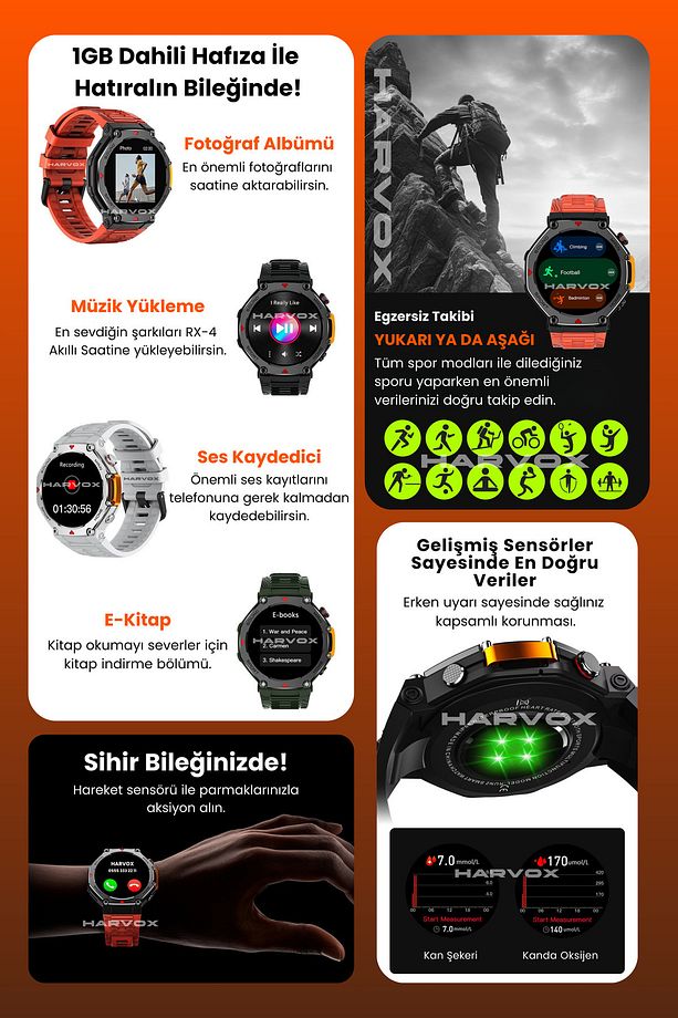 Watch RX-4 Akıllı Saat Iphone Ve Android Tüm Telefonlara Uyumlu - 3