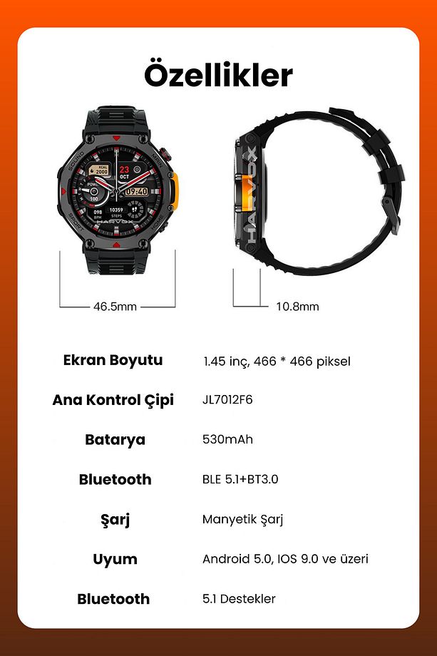 Watch RX-4 Akıllı Saat Iphone Ve Android Tüm Telefonlara Uyumlu - 6