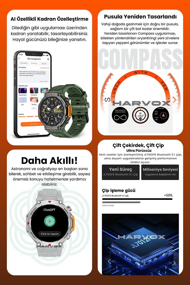 Watch RX-4 Akıllı Saat Iphone Ve Android Tüm Telefonlara Uyumlu - 5