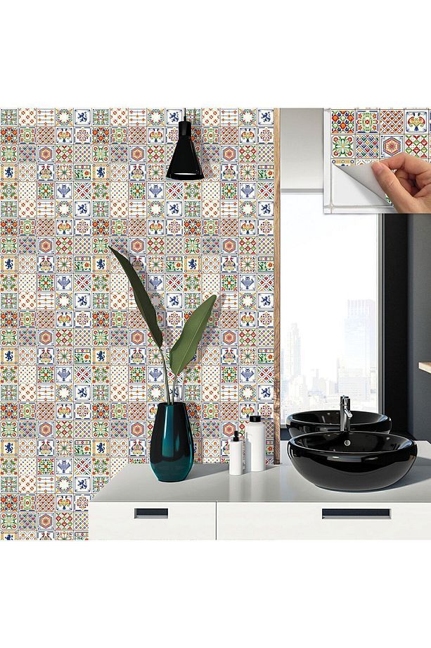 Kendinden Yapışkanlı Modern Karo Desenli Pvc Karo 30x30 Cm (33 ADET) 3 M² - 4