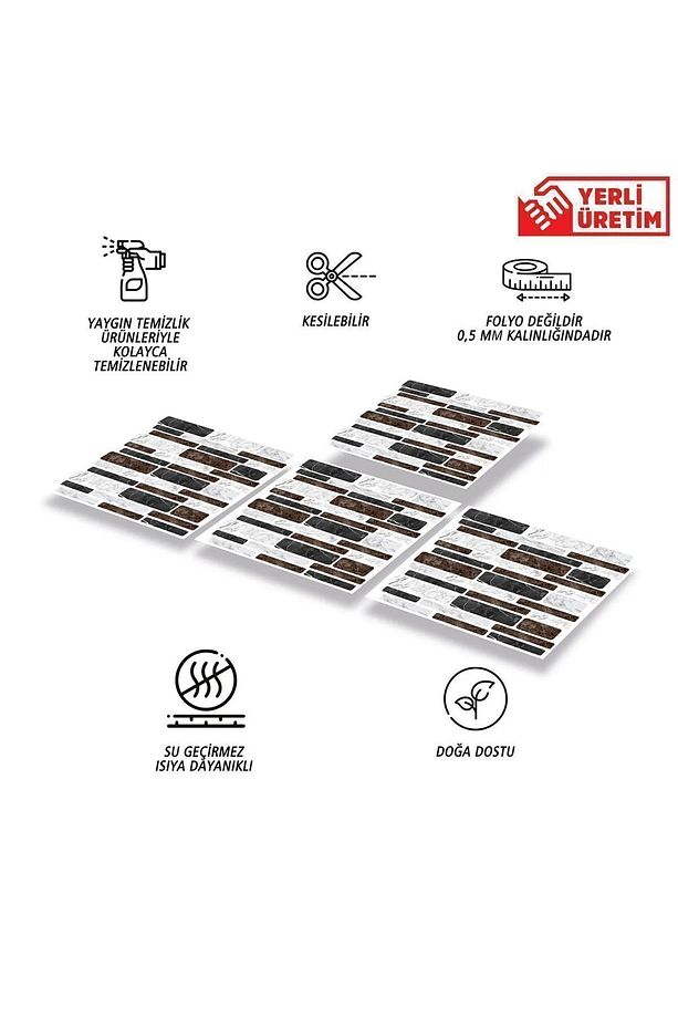 Kendinden Yapışkanlı Asorti Mermer Desenli Pvc Karo 30x30 Cm (33 ADET) 3 M² - 2