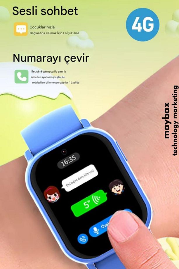 Sim Kartlı Wonlex Akıllı Çocuk Saati Sesli-Görüntülü Gürüşme GPS Konum Takip BTK Kayıtlı - 6
