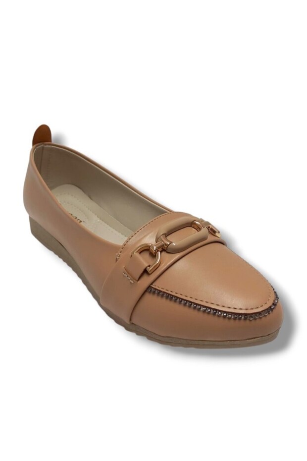 Oxygen 3062-25 Leather Stone Ring Buckle Anatomical Women's Ballerinas