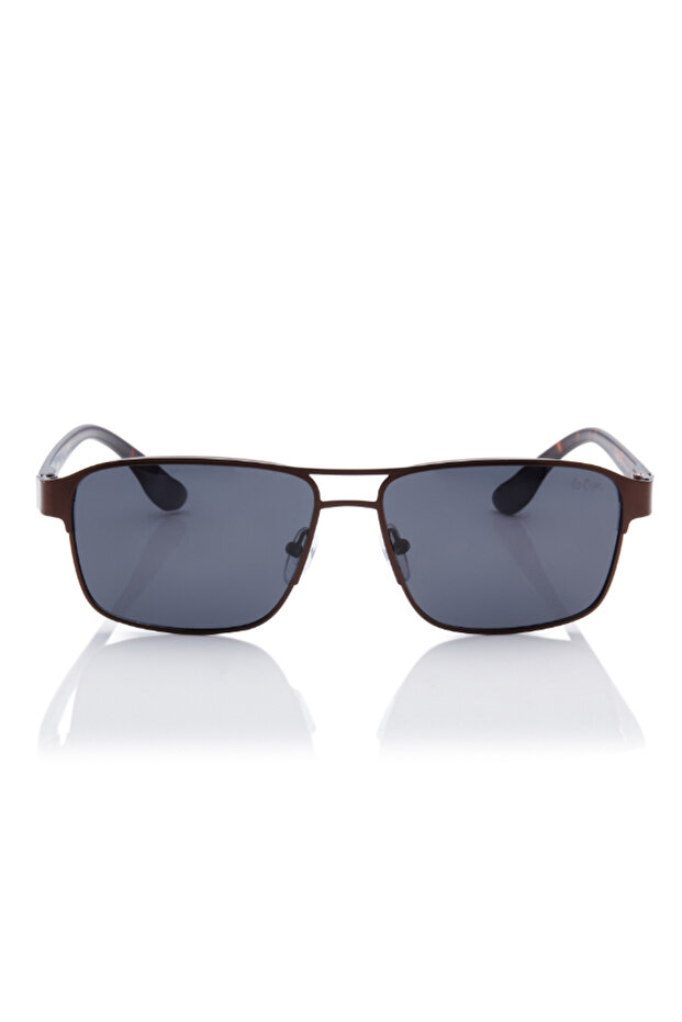 Polarized Sunglasses Brown Frame Matte Brown Mirror Lens 55mm - LC1214C03
