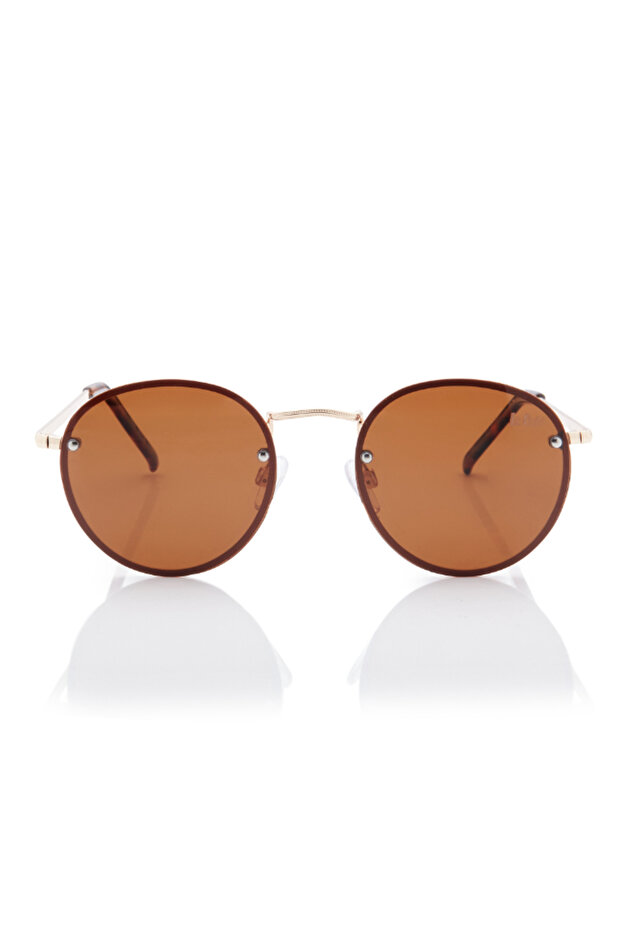 Polarized Sunglasses Gold Frame Brown Mirror Lens 53mm - LC1212C01