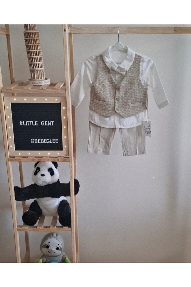 Papyonlu Erkek Bebek 3'lü Özel Gün Davet Takımı - 4