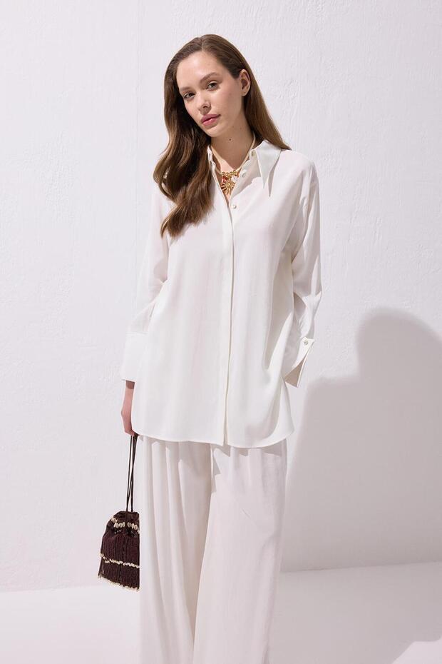 Modal Basic Gömlek Ekru - 2