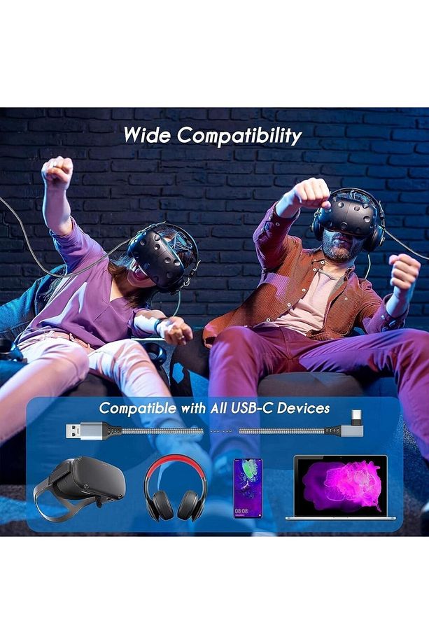 Vr5 Usb3.2 Gen1 To Type C Sanal Gerçeklik Gözlüğü Vr Link Oculus Quest 3/2 Uyumlu Data Kablosu 5 M - 4