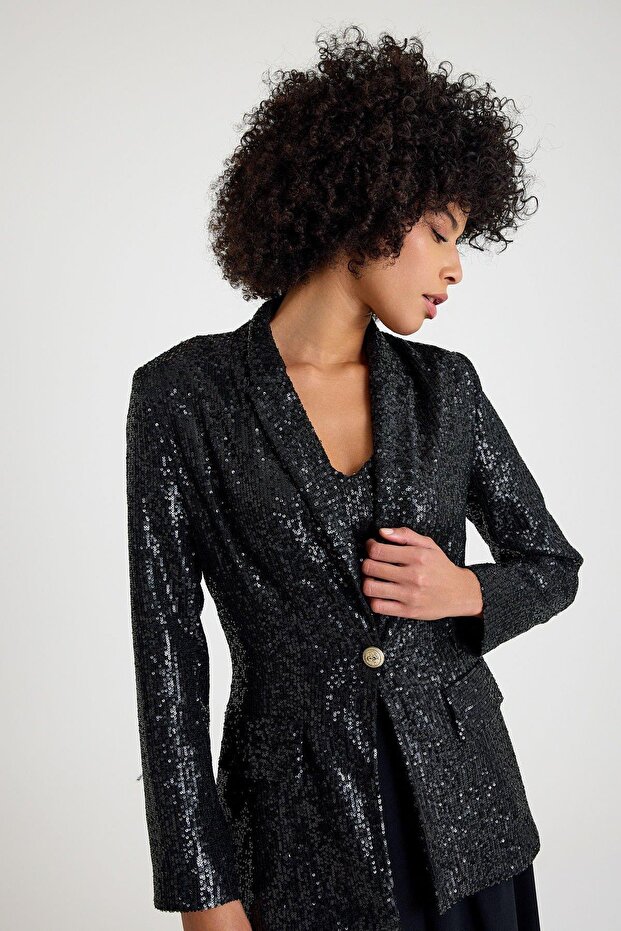 Siyah Payet Ceket - 3