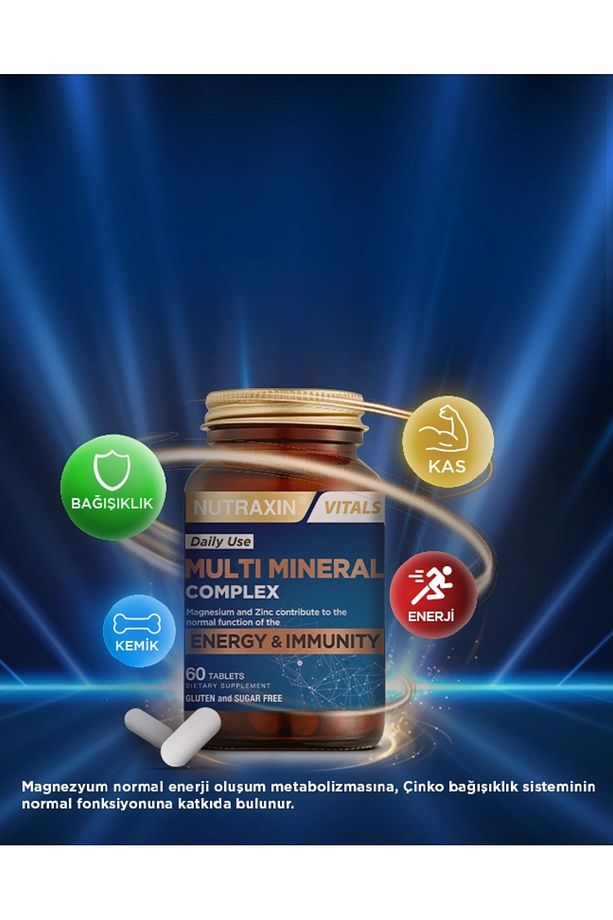 Multi Mineral Complex 60 Tablet Magnezyum, Kalsiyum, Çinko, Demir, İyot, Krom 2 adet - 5